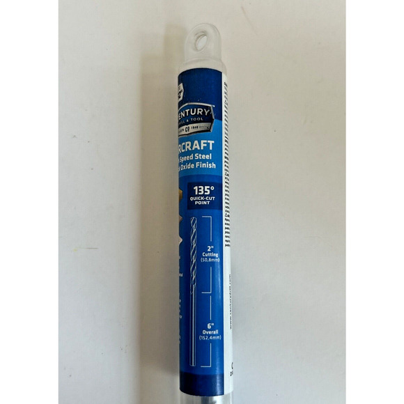 Century Drill & Tool 5/32" x 6" HSS Black Oxide Finish Aircraft Drill Bit 33510 - Picture 3 of 4